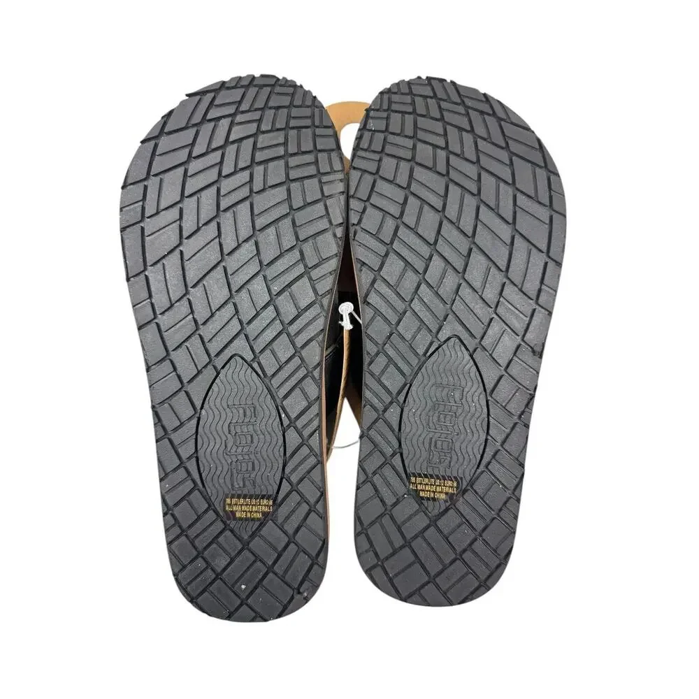 Flojos Men's ESTILER LITE Flat Sandal, Black Camo/Tan, 12